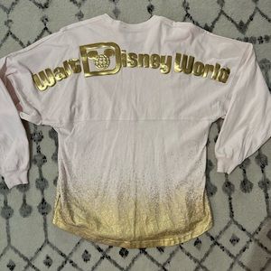Walt Disney World Pale Pink and Gold Splash Golden Logo Spirit Jersey (xs)